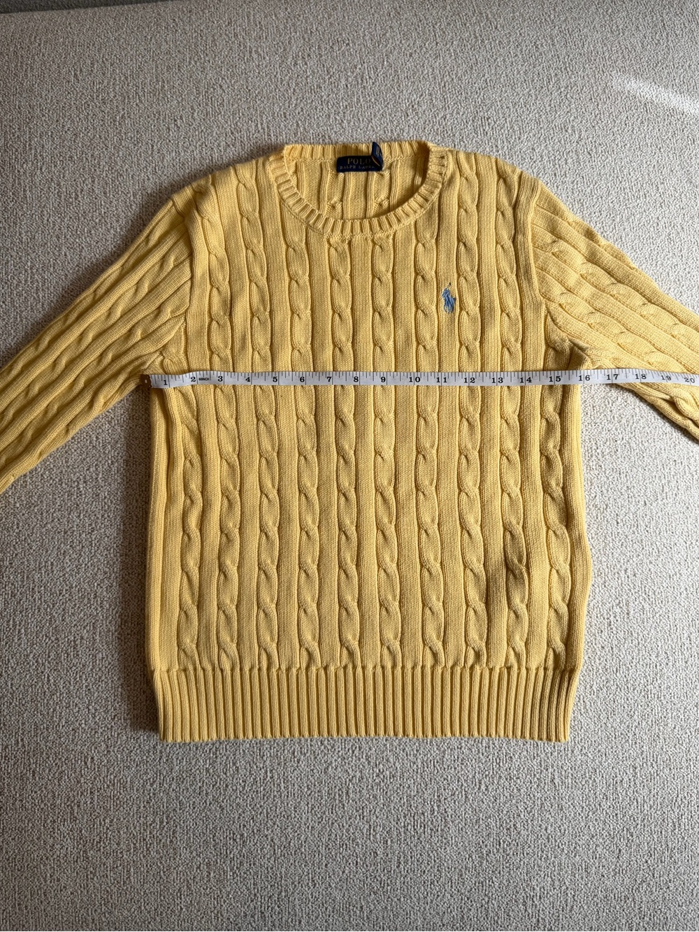 Polo Ralph Lauren Yellow Cable Knit Crewneck Sweater